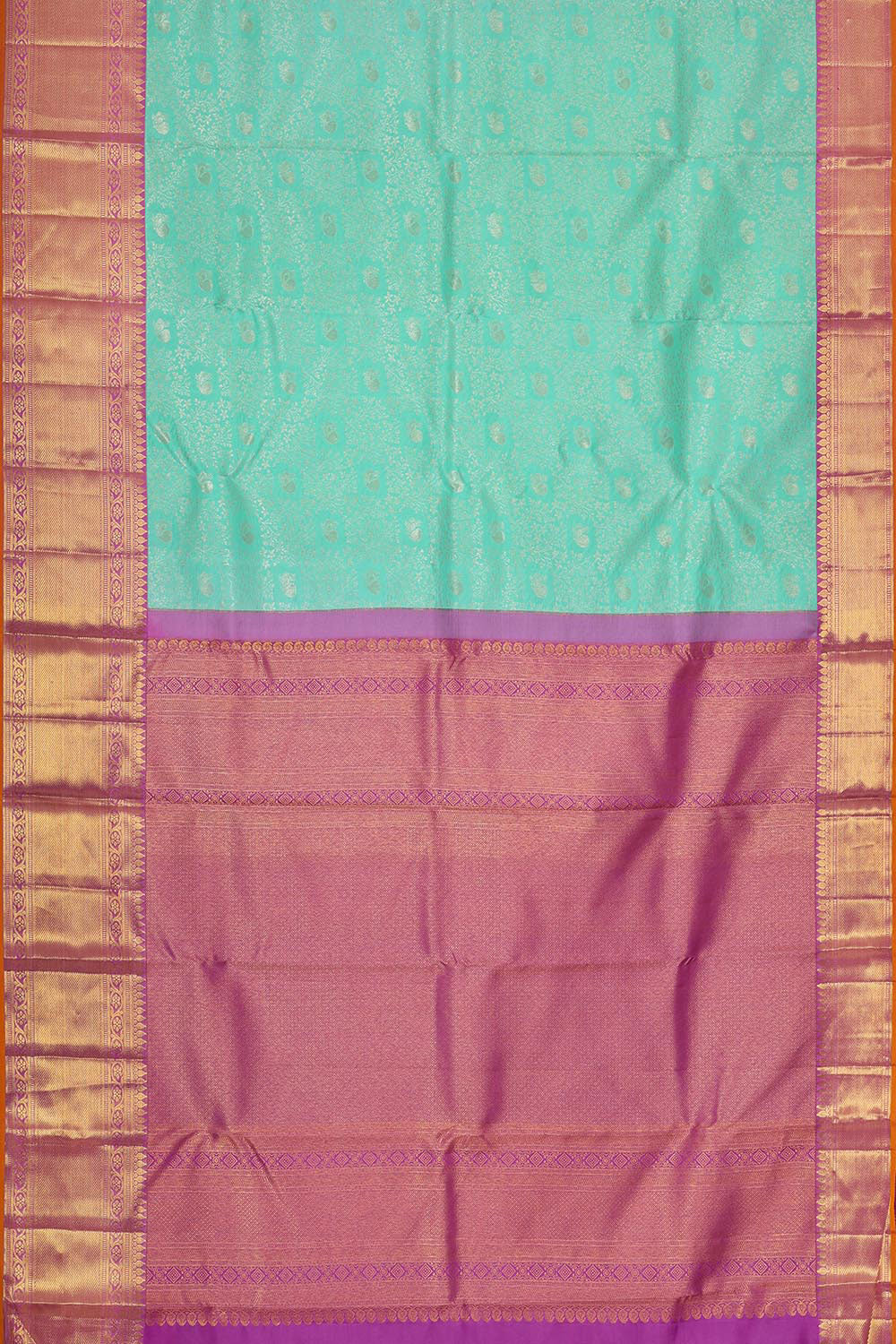 Kanchipattu Aqua Blue Brocade Saree