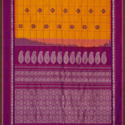 Gadwal Silk Haldi Yellow Saree