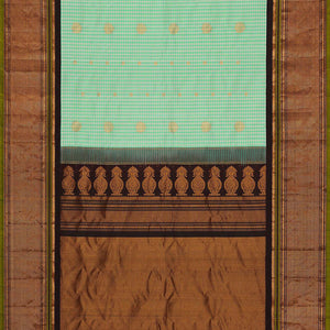Gadwal Silk Green-Cream Saree