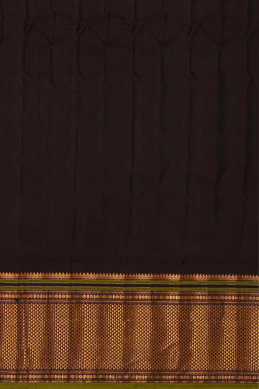 Gadwal Silk Green-Cream Saree
