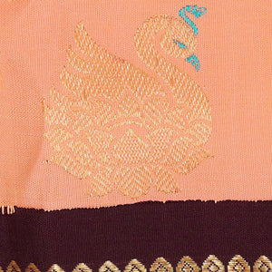Gadwal Silk Peach Saree