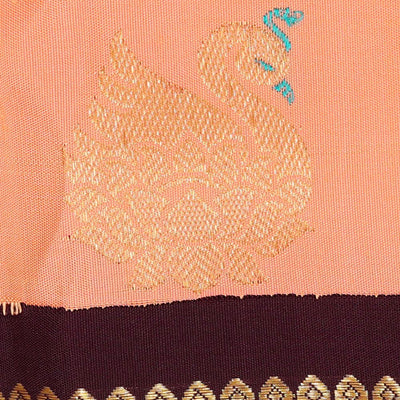 Gadwal Silk Peach Saree