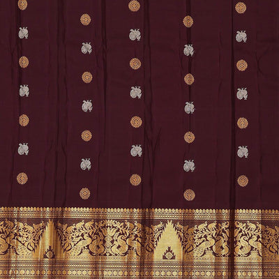 Gadwal Silk Peach Saree