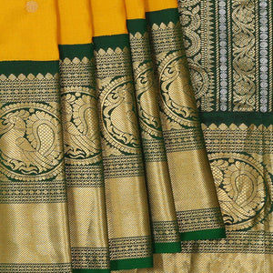 Gadwal Silk Mustard Yellow Saree