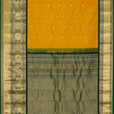 Gadwal Silk Mustard Yellow Saree