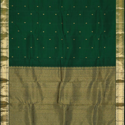 Kanchipattu Bottle Green Brocade Saree
