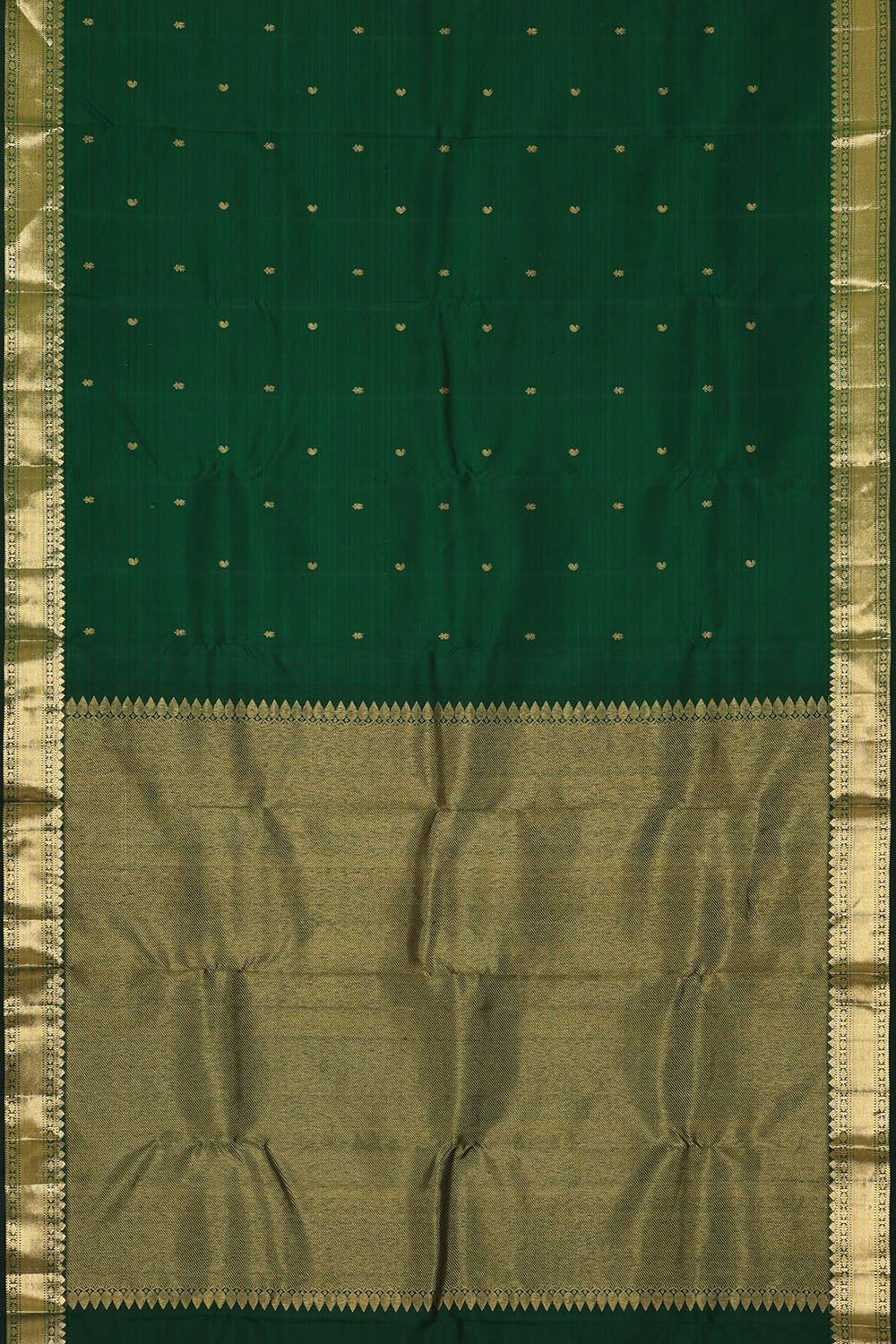 Kanchipattu Bottle Green Brocade Saree