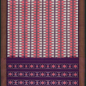 Ikat Silk Light Red Saree