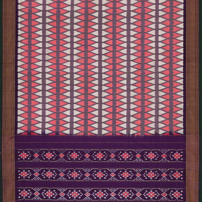 Ikat Silk Light Red Saree