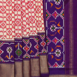 Ikat Silk Light Red Saree