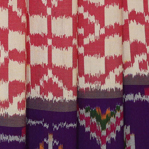 Ikat Silk Light Red Saree