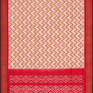 Ikat Silk Cream Saree