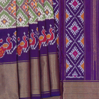 Ikat Silk Green Saree