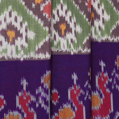 Ikat Silk Green Saree