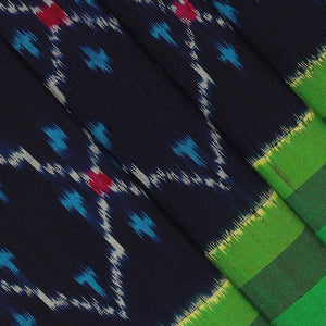 Ikat Silk Navy Blue Saree