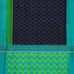 Ikat Silk Navy Blue Saree