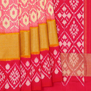 Ikat Silk Light Pink Saree