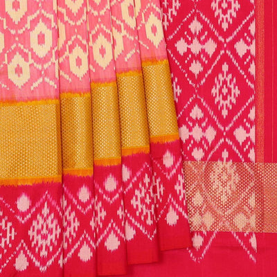 Ikat Silk Light Pink Saree