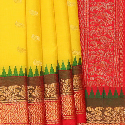 Gadwal Silk Yellow Saree