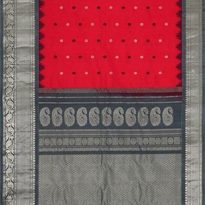 Gadwal Silk Red Saree