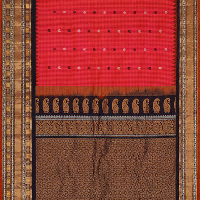 Gadwal Silk Pinkish Red Saree