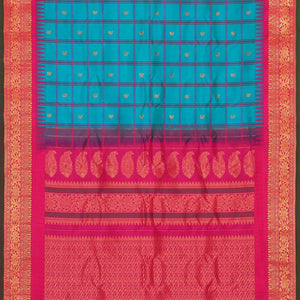 Gadwal Silk Sky Blue Saree