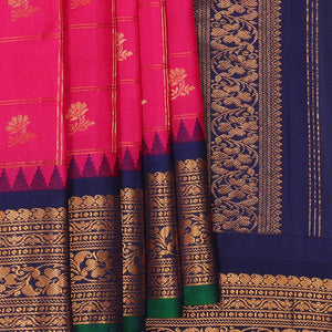 Gadwal Silk Rani Pink Saree