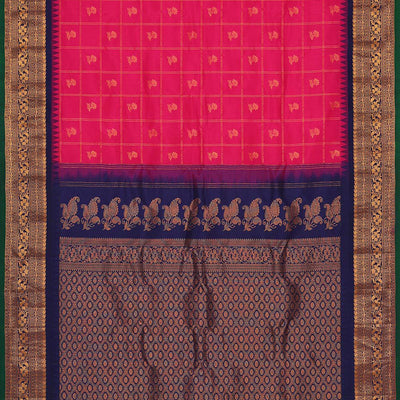 Gadwal Silk Rani Pink Saree
