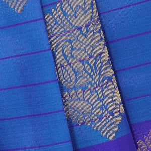 Dark Ocean Blue Silk Saree