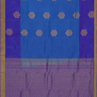 Dark Ocean Blue Silk Saree