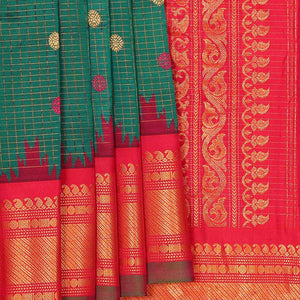 Gadwal Silk Emerald Green Saree