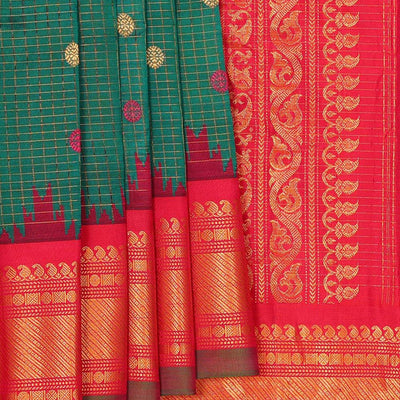 Gadwal Silk Emerald Green Saree