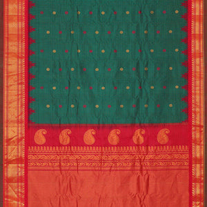 Gadwal Silk Emerald Green Saree
