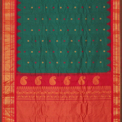 Gadwal Silk Emerald Green Saree