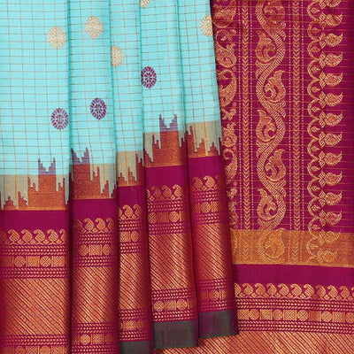 Gadwal Silk Light Blue Saree