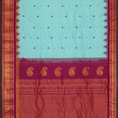 Gadwal Silk Light Blue Saree