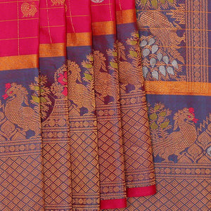 Gadwal Silk Rani Pink Saree