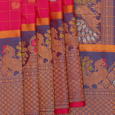 Gadwal Silk Rani Pink Saree