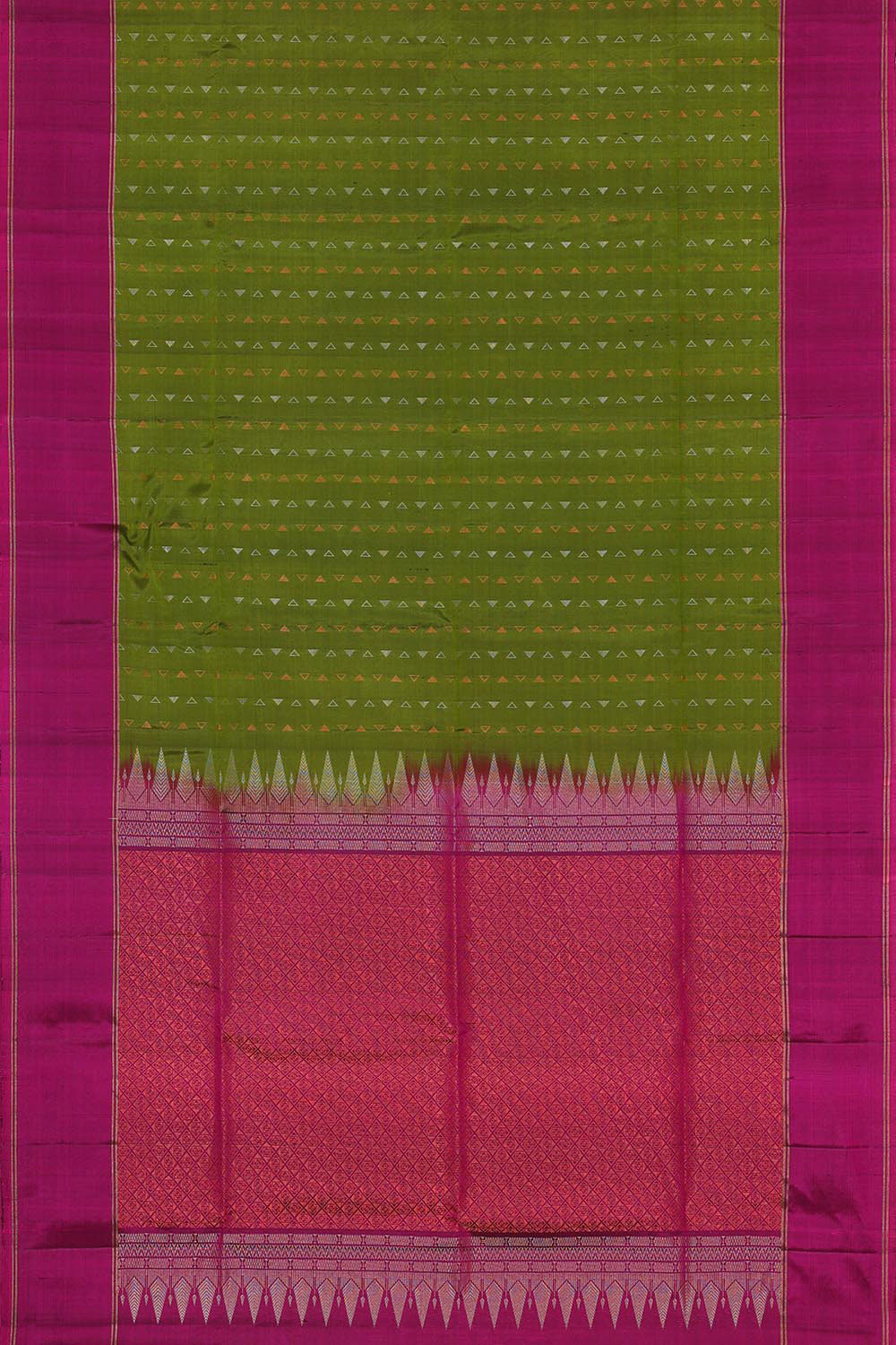 Golden Green Silk Saree