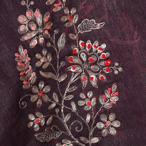 Embroidered Tussar Silk Violet Saree