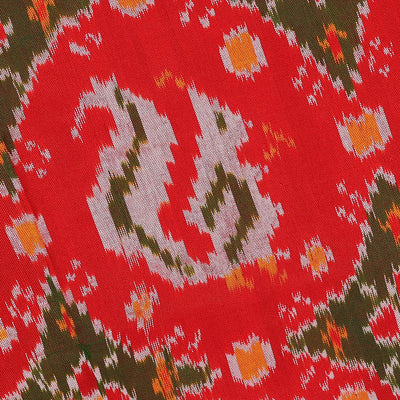 Ikat Silk Dark Orange Saree