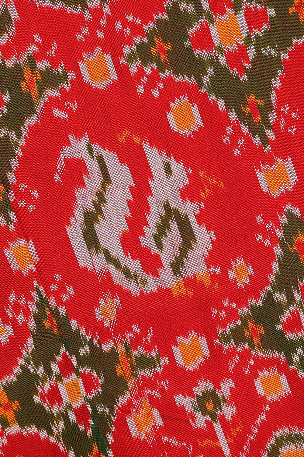 Ikat Silk Dark Orange Saree