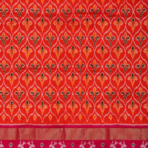 Ikat Orange Pavada Unstitched Set