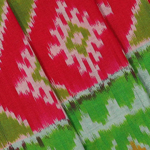 Ikat Reddish Pink Pavada Unstitched Set