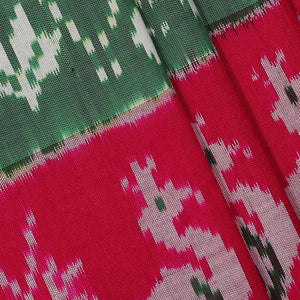 Ikat Green Pavada Unstitched Set