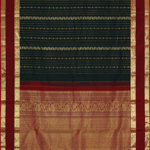 Kanchipattu Bottle Green Brocade Saree