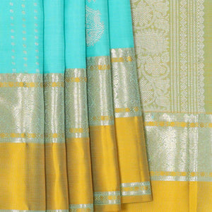 Kanchipattu Aqua Blue Brocade Saree