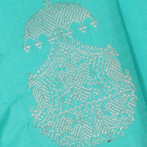 Kanchipattu Aqua Blue Brocade Saree