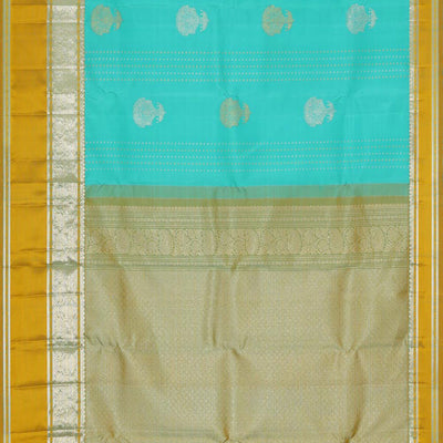 Kanchipattu Aqua Blue Brocade Saree