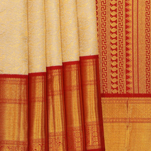 Kanchipattu An Ethereal Pearl Off-White Saree